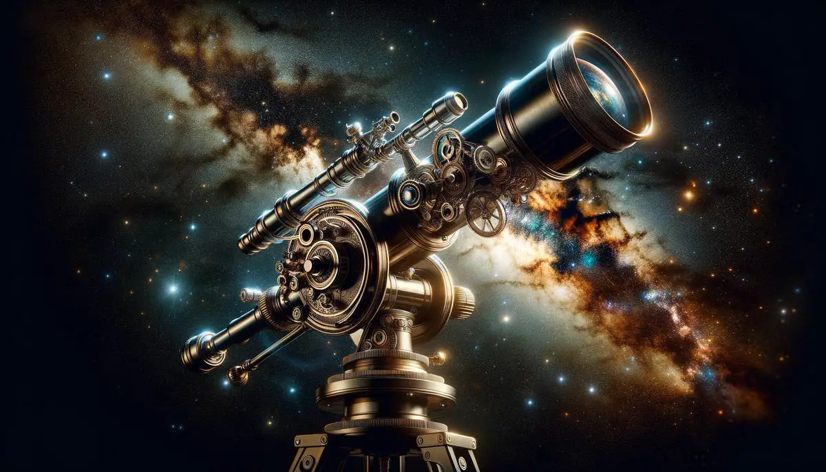 A telescope pointed towards the night sky, capturing celestial wonders