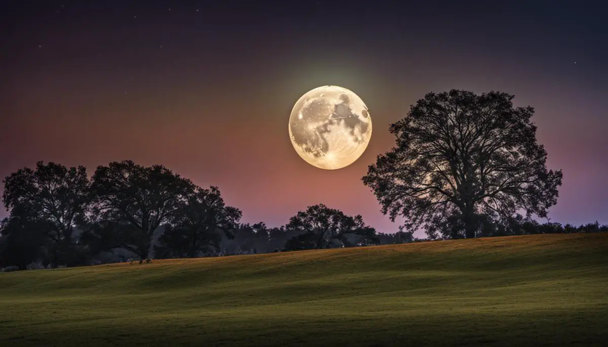 A beautiful image of the Buck Moon, showing its full illumination in the night sky