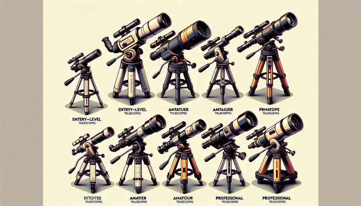 A range of GoTo telescopes at different price points, showcasing their features and capabilities