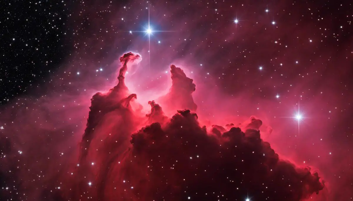 Image description: A stunning photograph of the Horsehead Nebula showing its distinctive shape and glowing gas cloud.