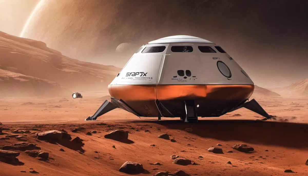 An image depicting SpaceX's Mars Landing