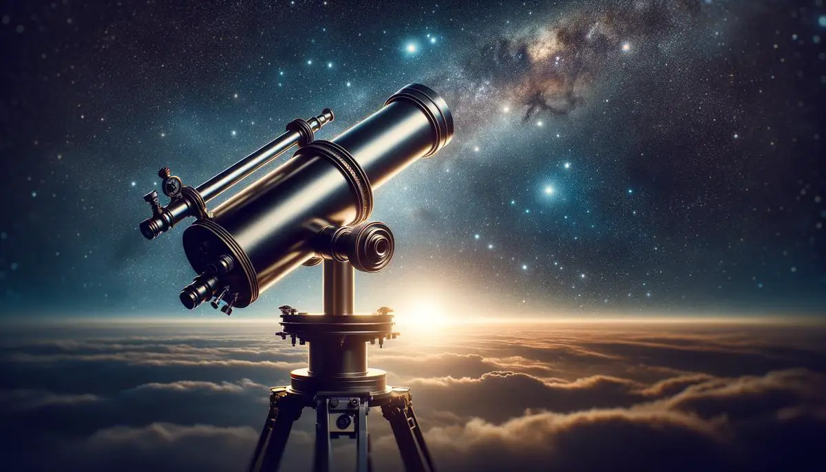 A telescope pointing towards the sky, representing advancements in telescope technology