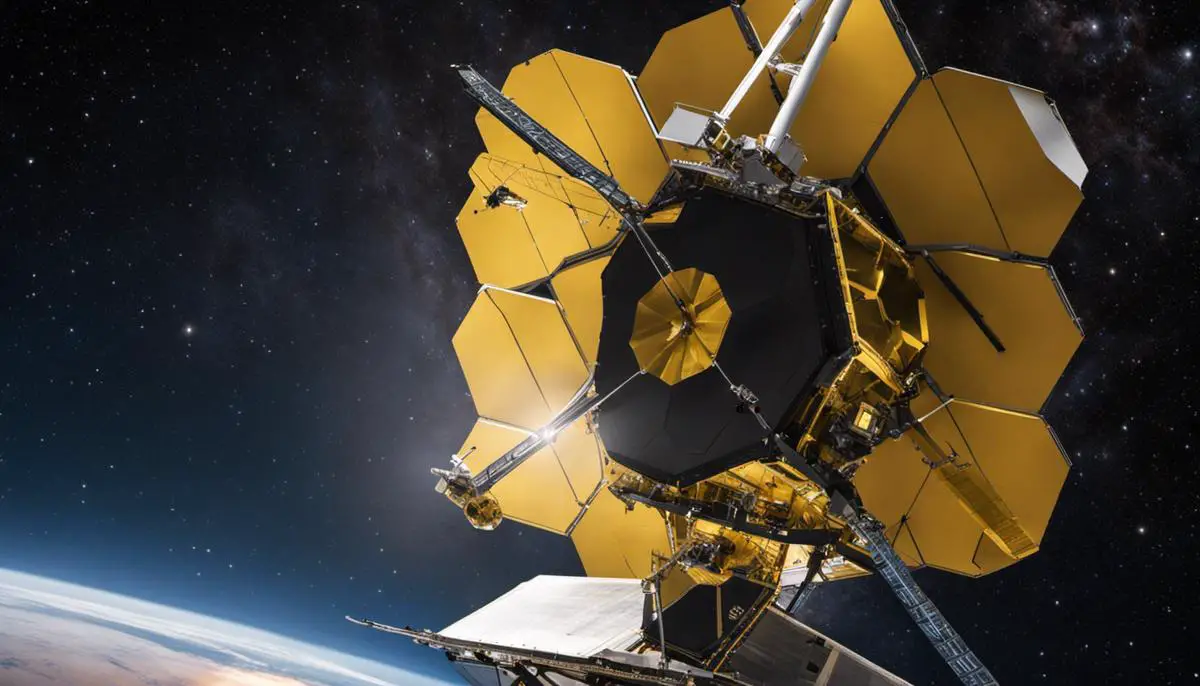 The James Webb Telescope being launched into space