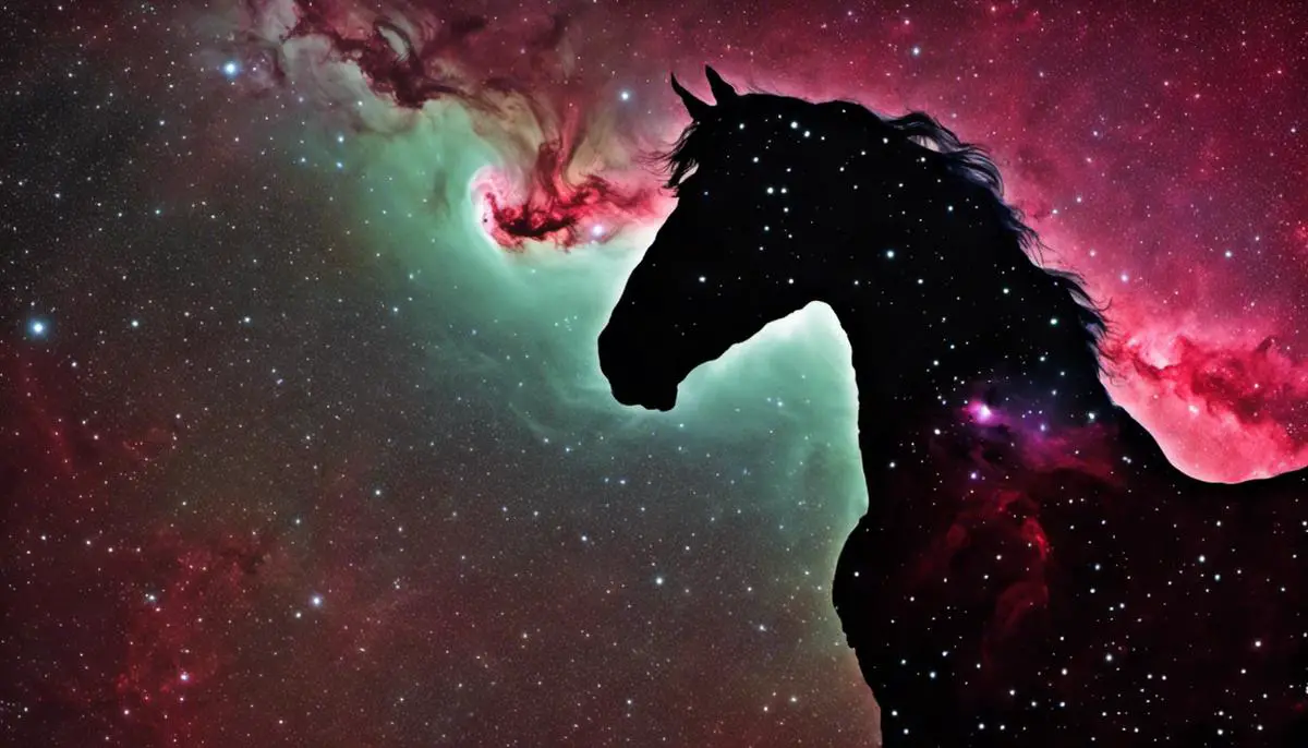 The Horsehead Nebula - A captivating dark nebula in the shape of a horse's head, located in the constellation Orion.