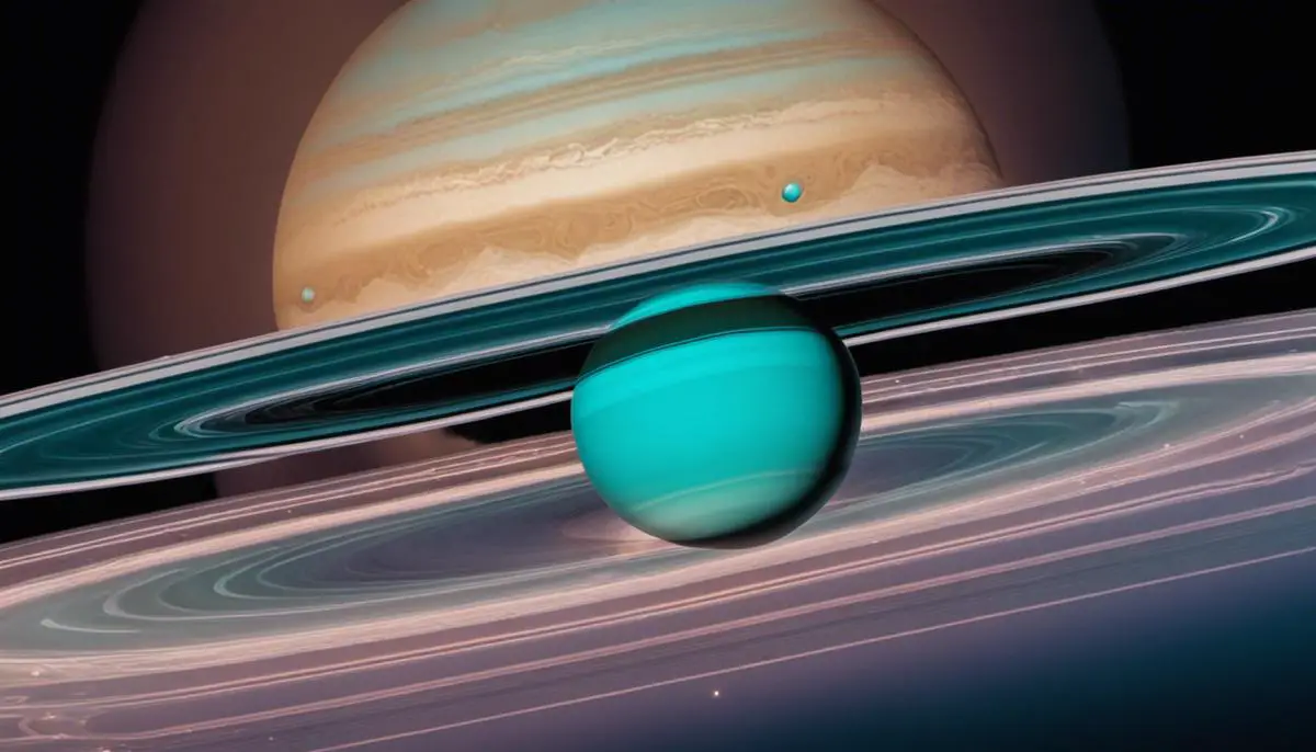 An image of Uranus, showing its unique blue-green color and its rings.