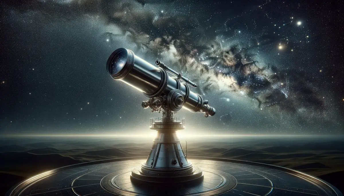 A telescope pointing towards the vast night sky