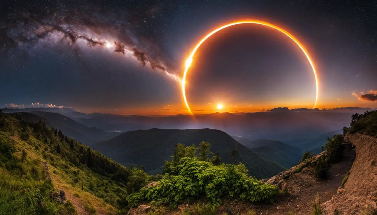 An image of the annular solar eclipse, showcasing the ring of fire in the sky.