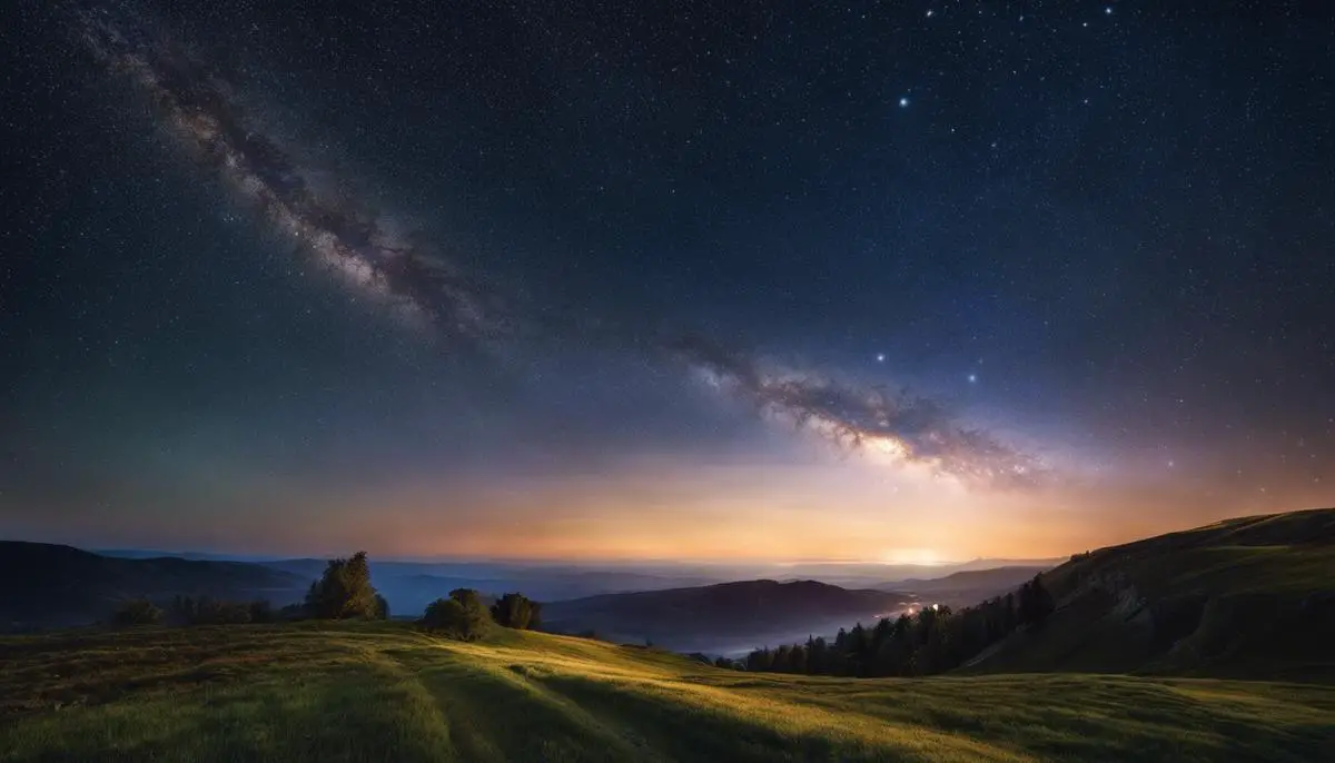 An image of a starry sky with Jupiter prominently visible