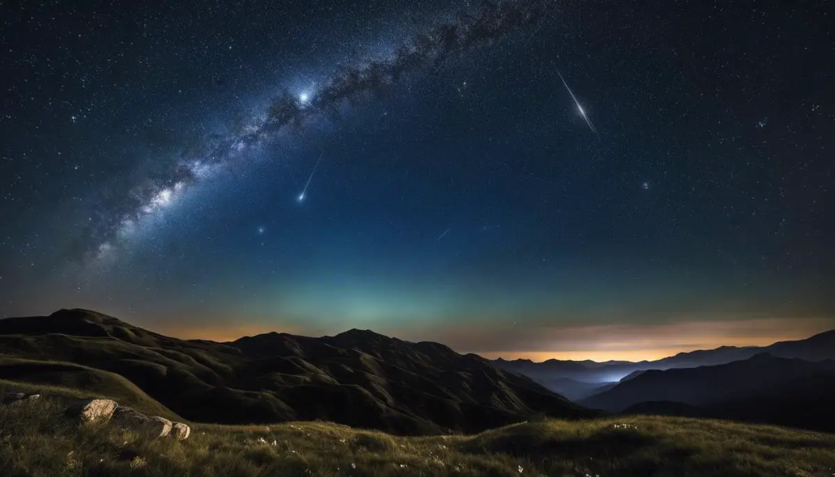 Image of a clear night sky showing various stars and celestial objects