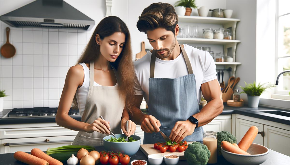 A Virgo couple engaged in a thoughtful, caring activity together