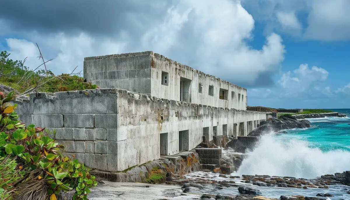 Bermuda's hurricane-resistant limestone and concrete block buildings withstanding strong winds