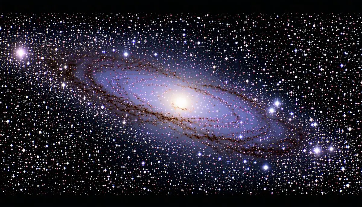 A collage showing the cosmic microwave background, receding galaxies, and primordial element abundances