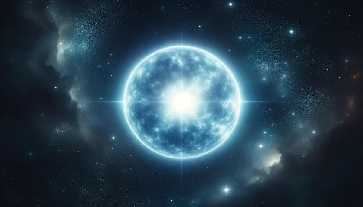 A luminous, bright blue massive star against a dark sky