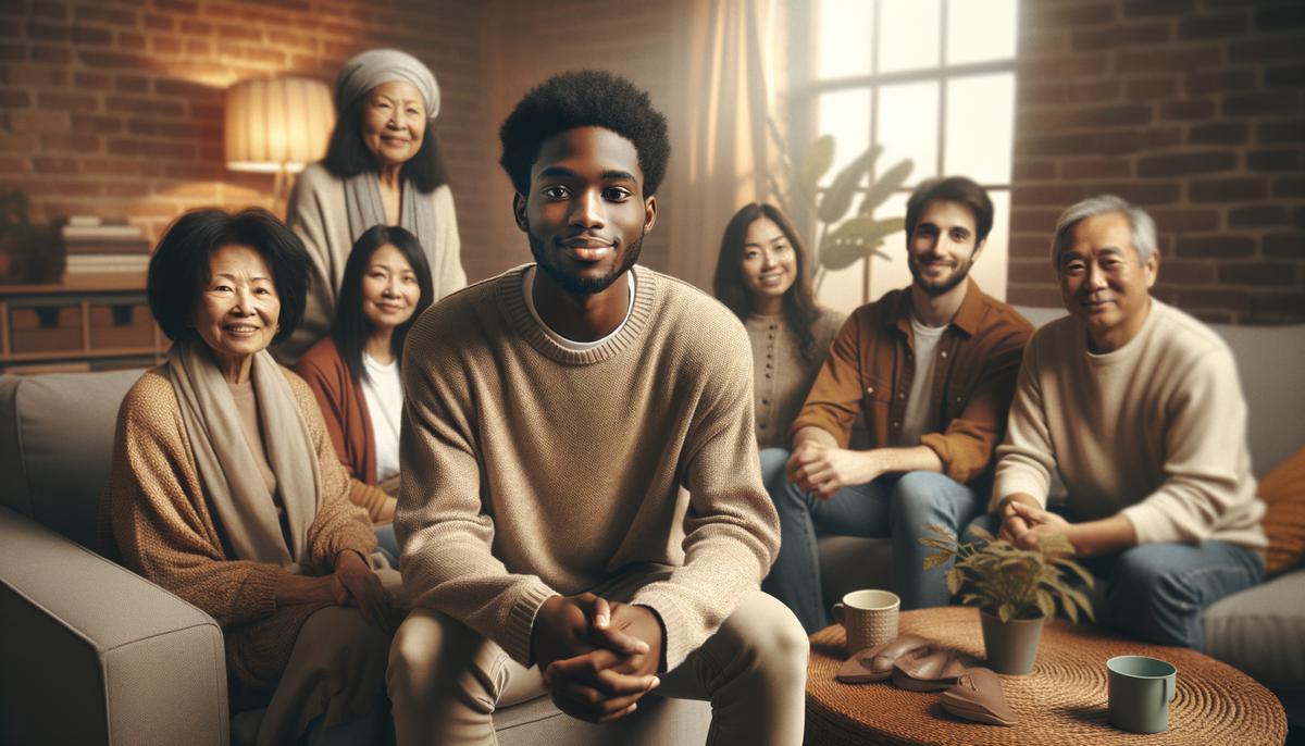 A Cancer person surrounded by a supportive network