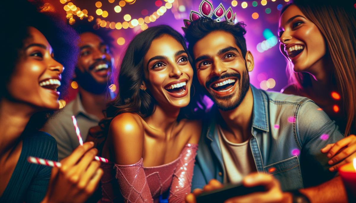 A Leo couple at the center of attention at a social gathering