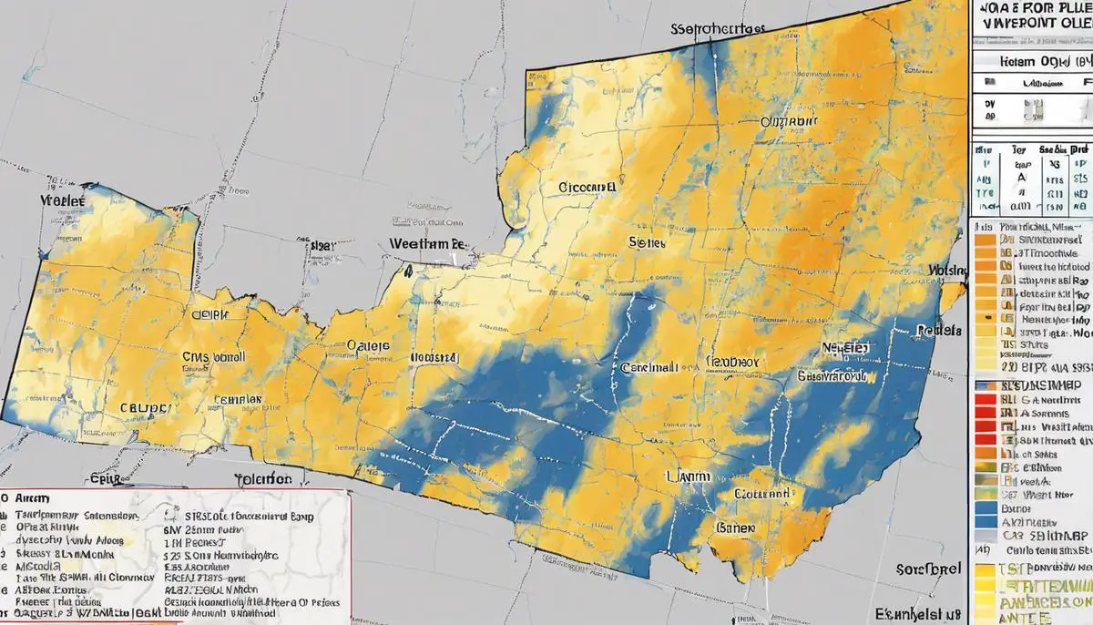 A map showing mostly clear skies forecasted over Vermont for optimal solar eclipse viewing