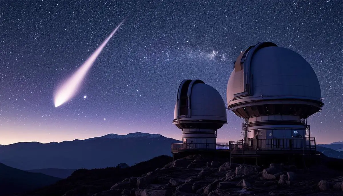 Two telescopes, one at Purple Mountain Observatory and one from the ATLAS system, pointed at the night sky discovering Comet Tsuchinshan-ATLAS