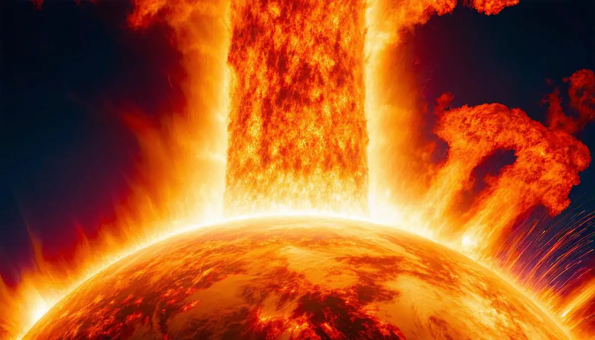 Visualization of a massive Coronal Mass Ejection erupting from the sun's surface