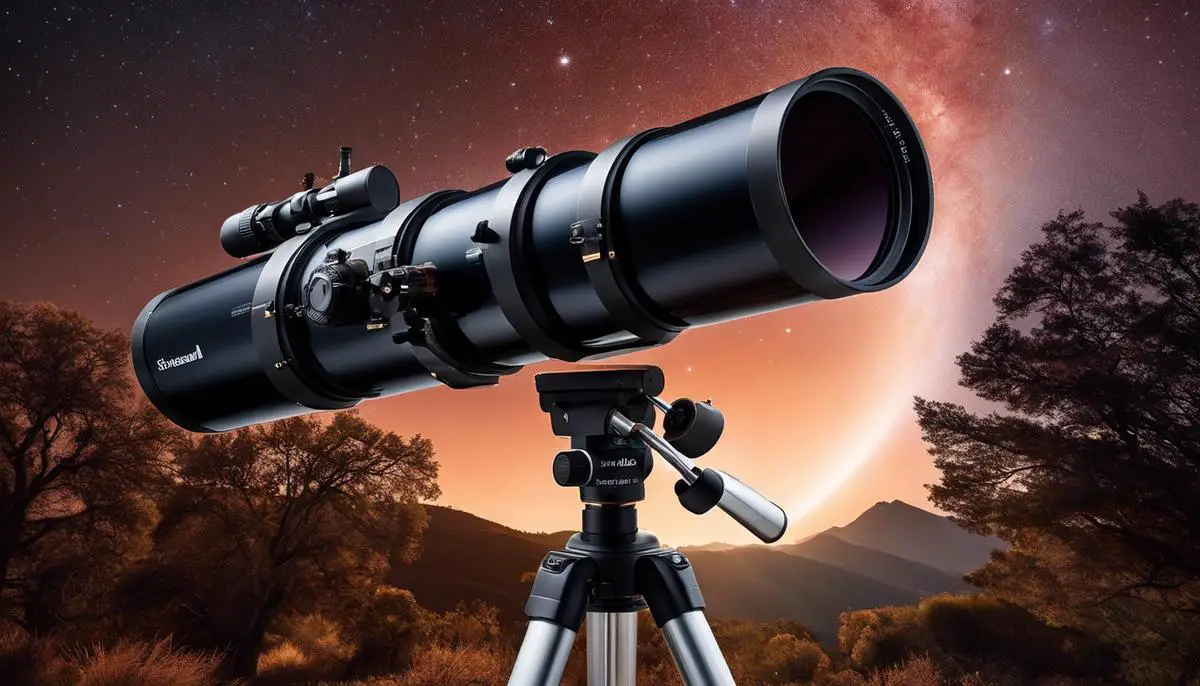 A telescope pointed towards the night sky, capturing the cosmic spectacle of November 2023