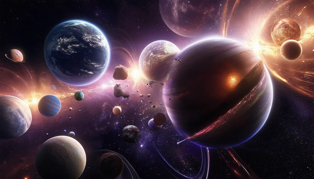 A stunning visual representation of a diverse array of exoplanets, showcasing the advanced computer graphics in Cosmos: A Spacetime Odyssey