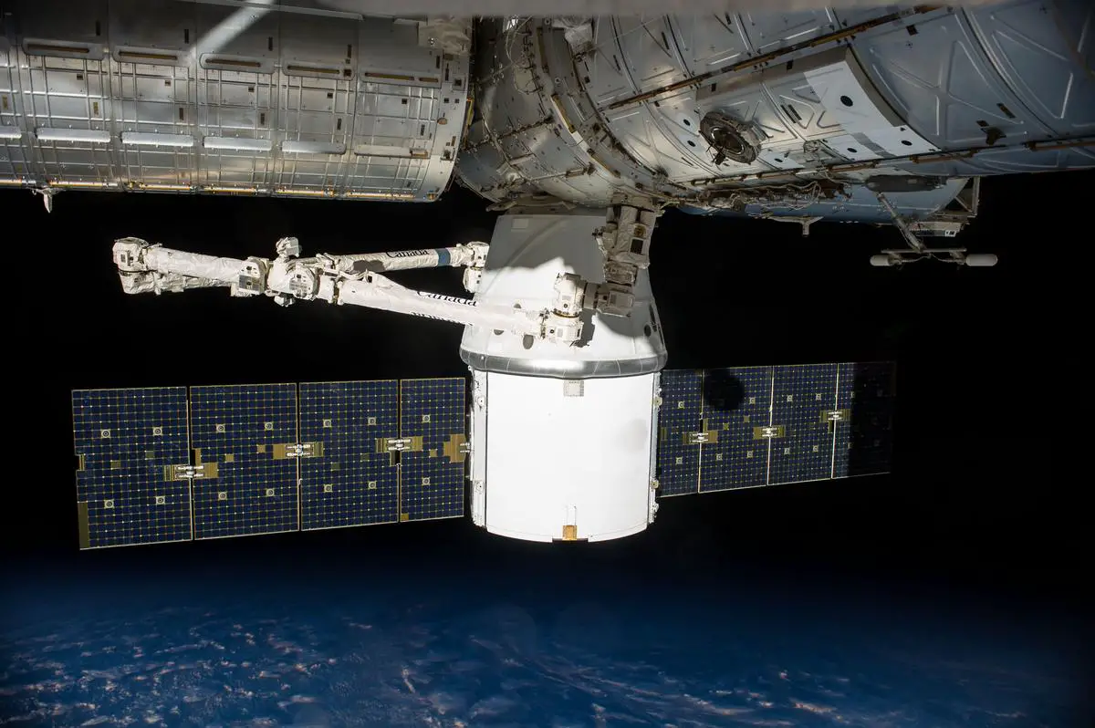 SpaceX's Dragon Endeavour spacecraft docking with the International Space Station