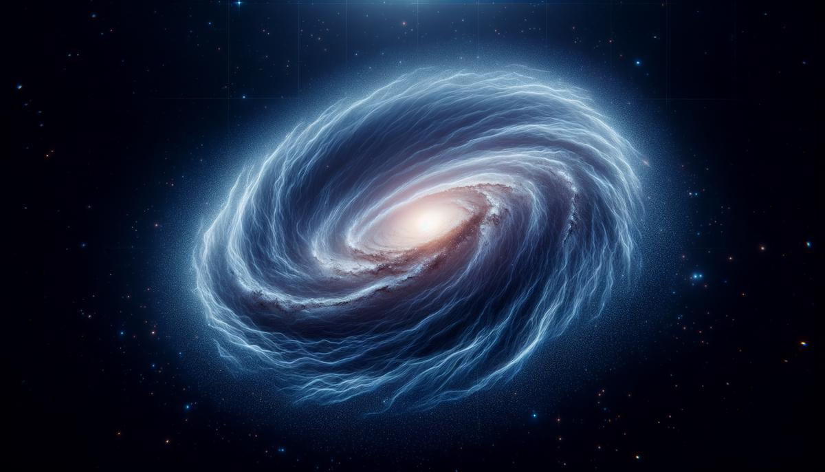 Computer simulation of dark matter halo surrounding a galaxy