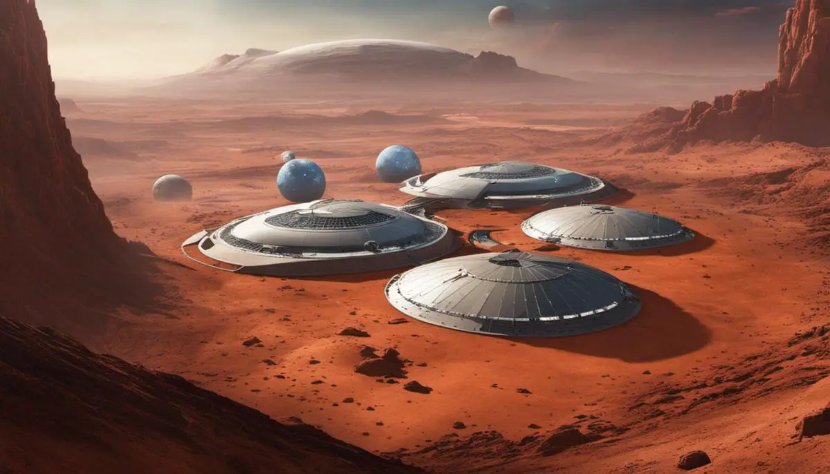 Illustration depicting the economic impact of Mars colonization