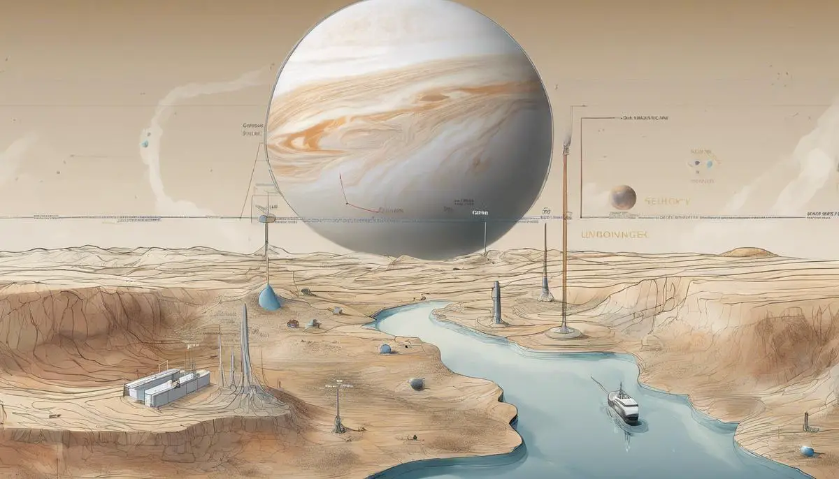 An illustration of Europa's energy sources supporting potential life