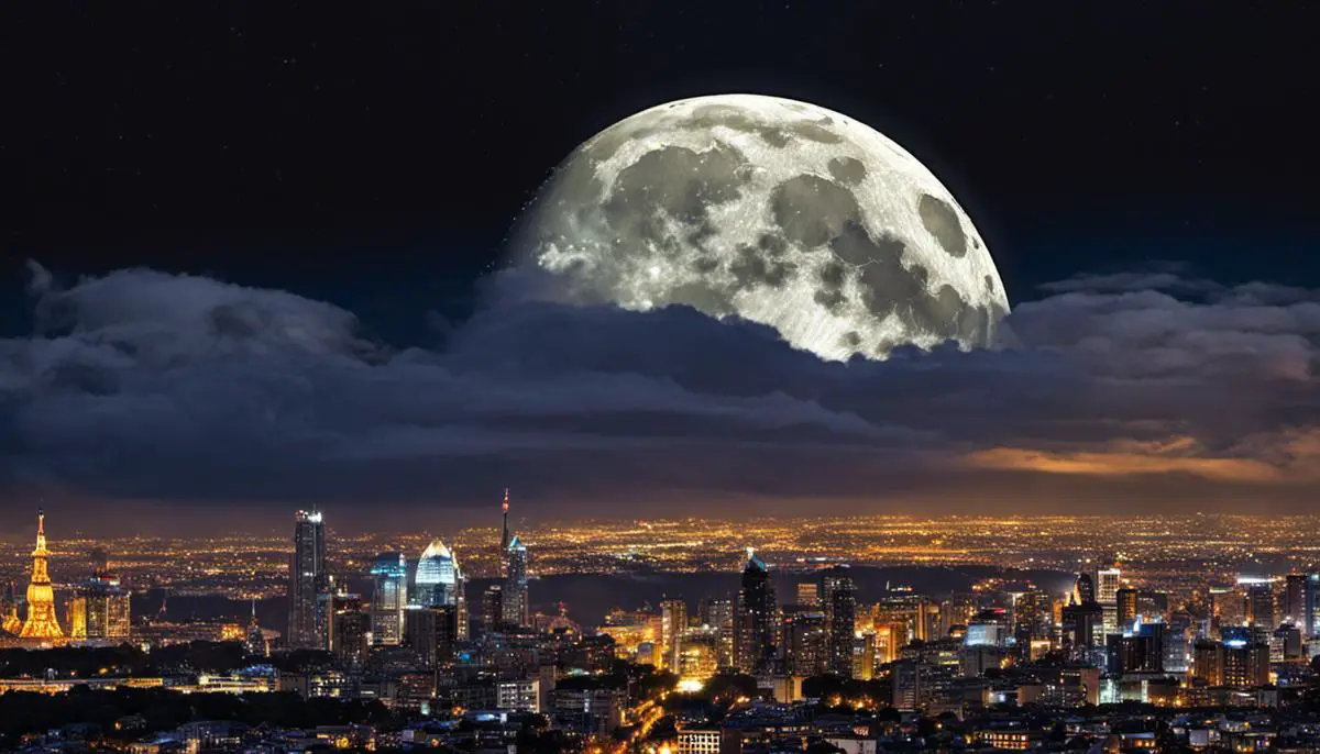 An image showing the full moon event in November 2023, with its increased brightness and clarity, enabling detailed scientific investigation of lunar history.