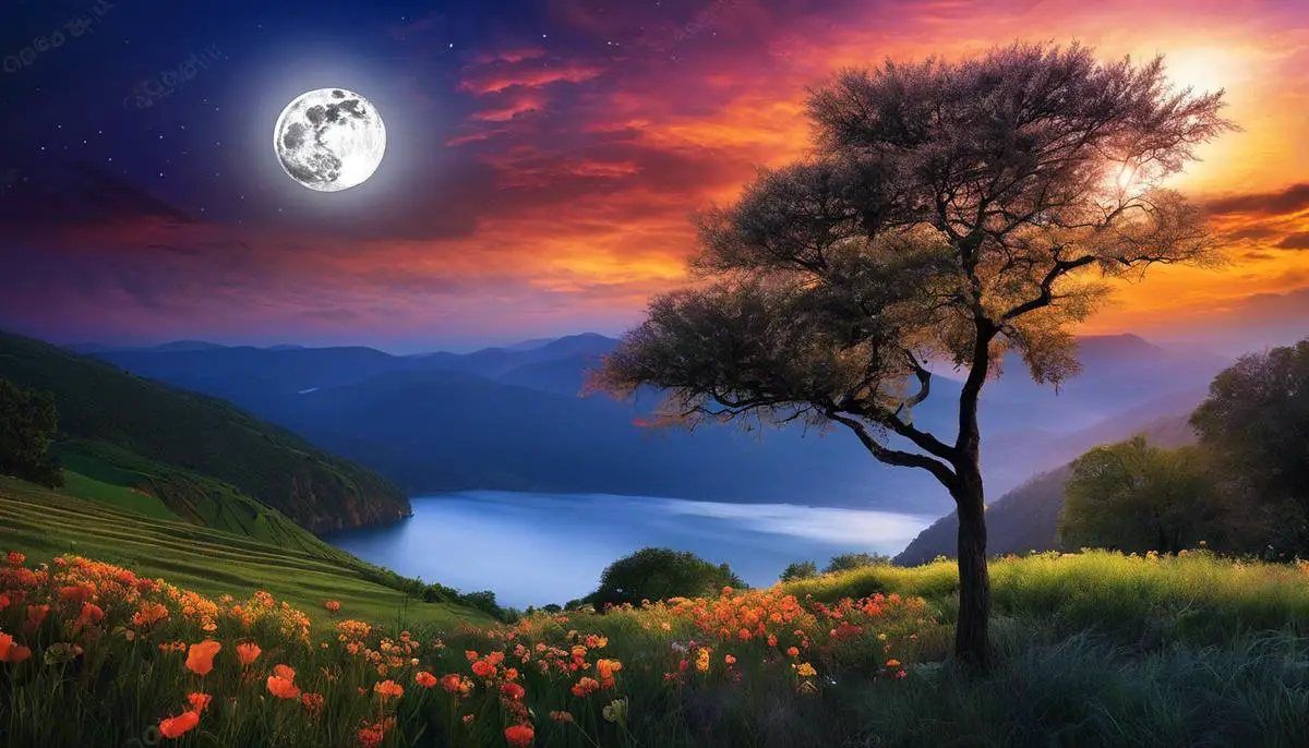 An image showing the vibrant glow of a full moon, symbolizing the mysterious energy used in healing rituals.