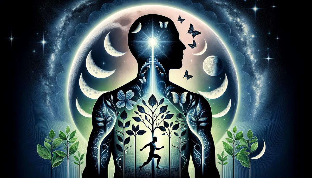 A symbolic representation of personal growth and transformation through the phases of the moon