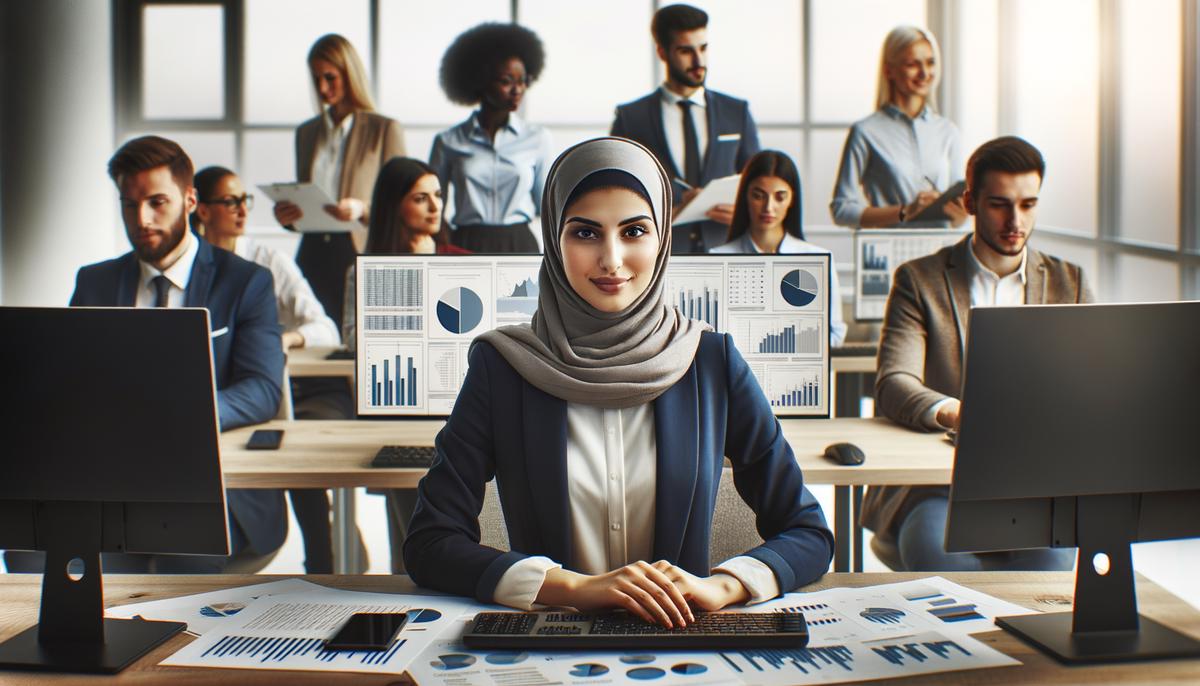 A Gemini professional confidently navigating a complex work environment