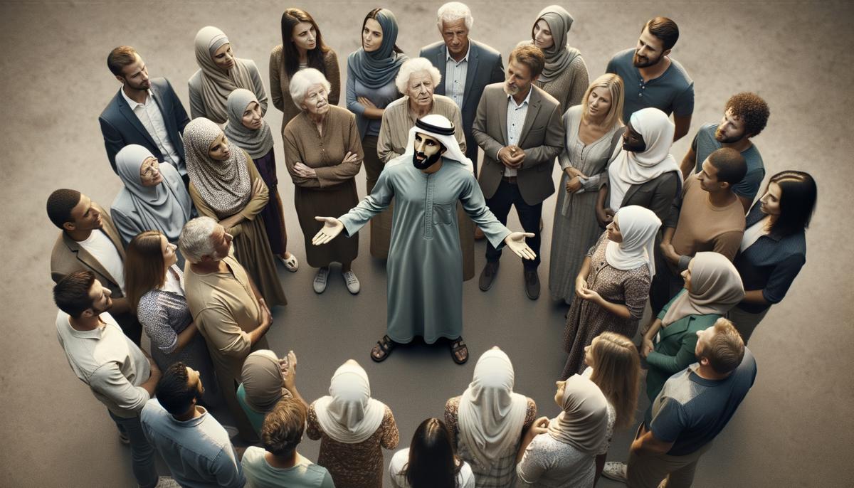 A person mediating between different groups, showcasing communication skills