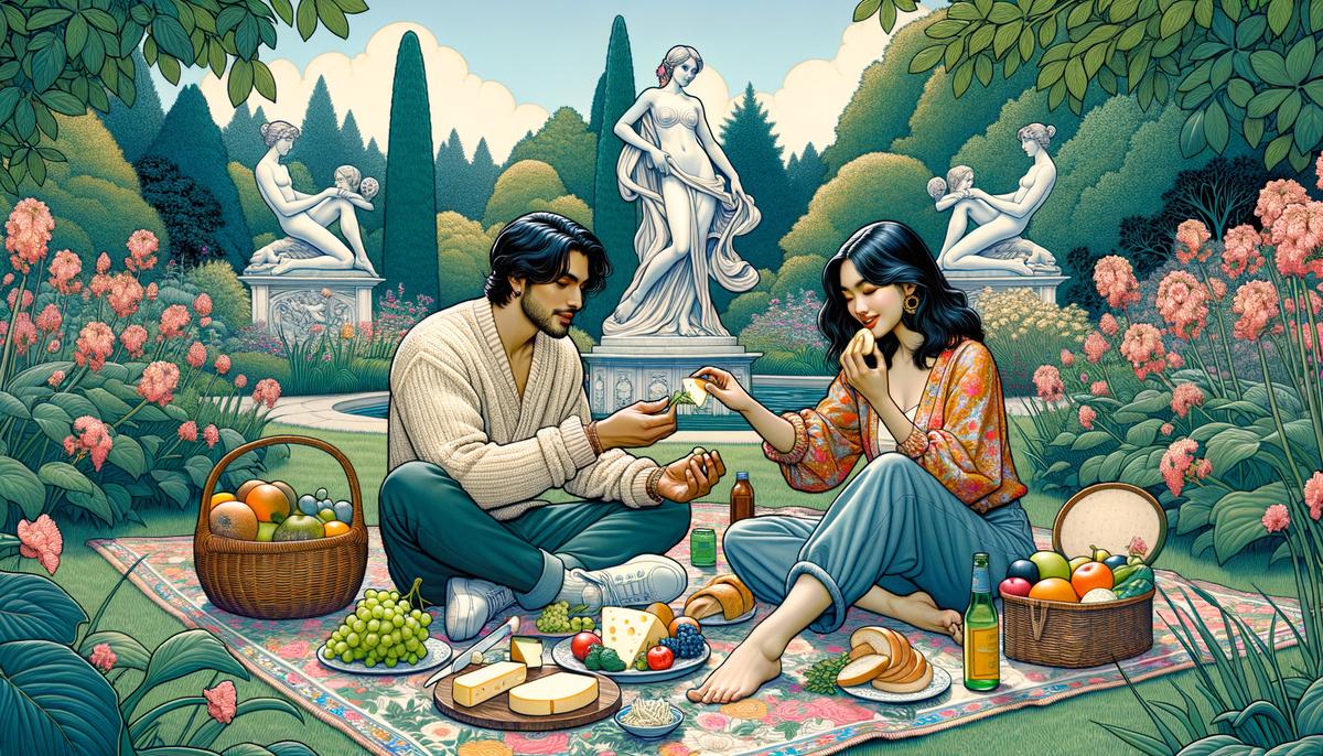 A Libra couple enjoying a balanced and aesthetically pleasing date