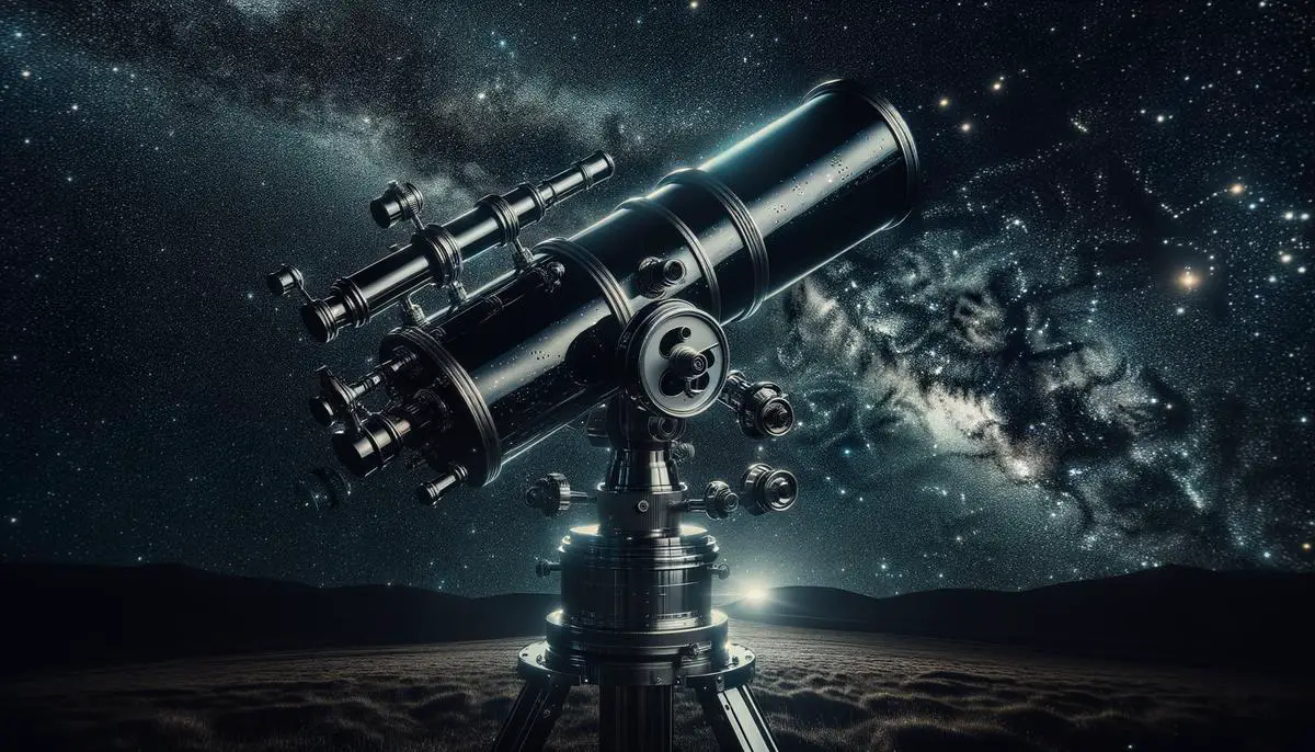 A high-end telescope pointing towards the night sky, showcasing the beauty of the cosmos