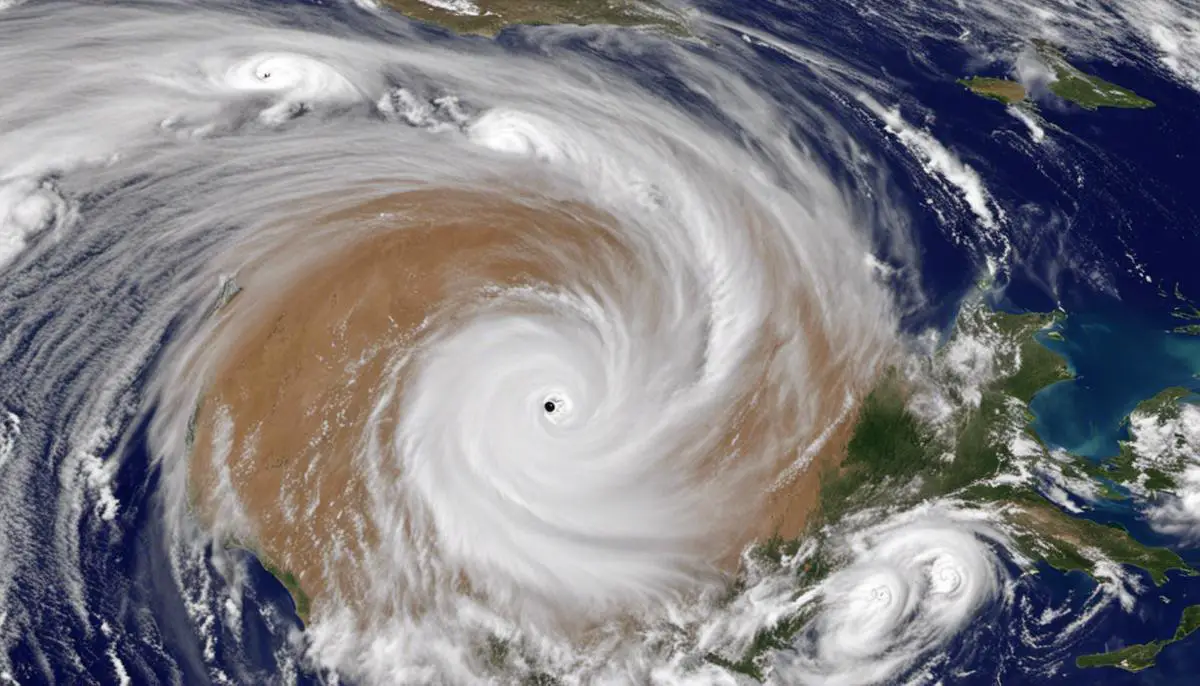 Image illustrating the overview of Hurricane Hilary, depicting its path and intensity.