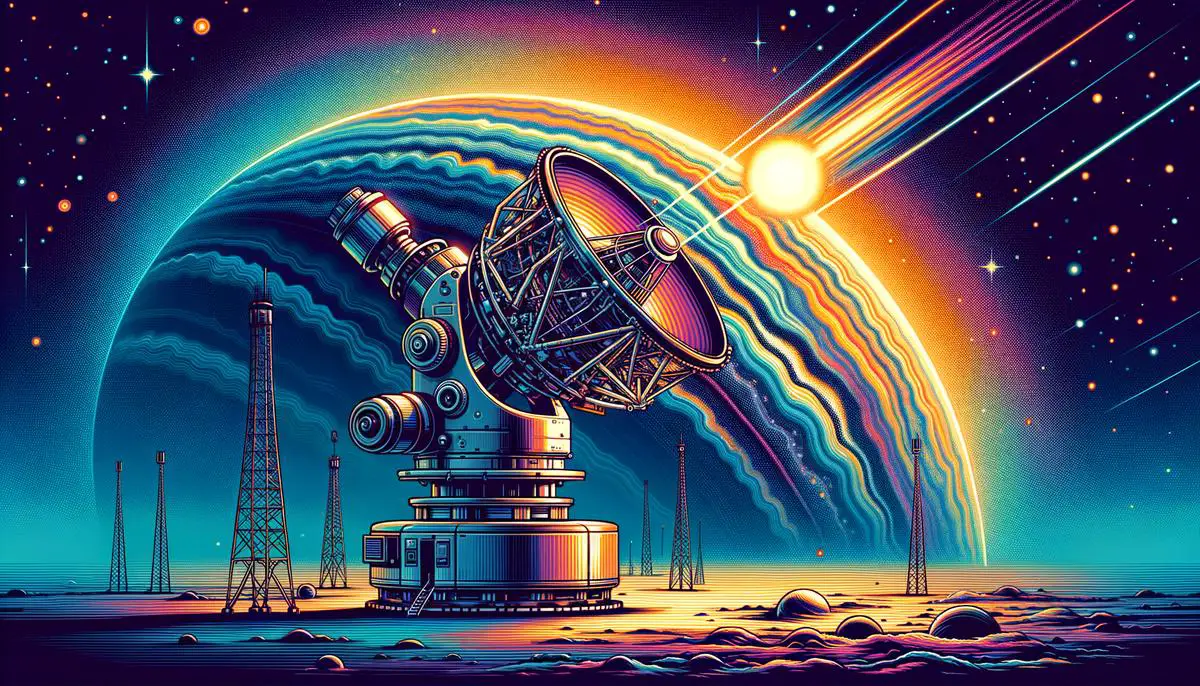 Artistic representation of JWST analyzing the atmosphere of an exoplanet as it transits its host star