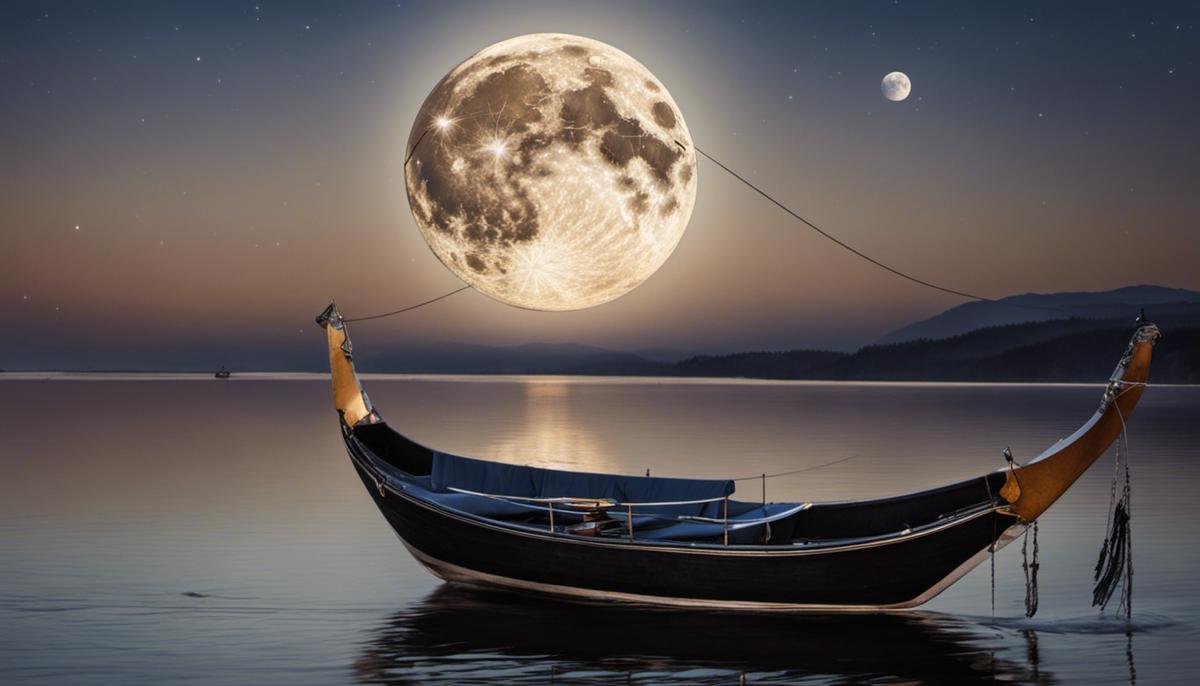 A celestial image of the full moon in Libra representing balance and harmony.