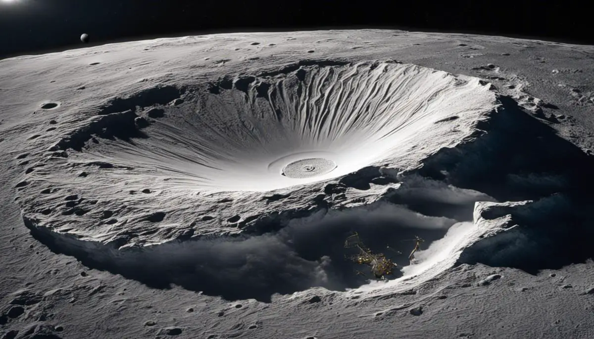 An image of the lunar South Pole showing its potential for exploration and colonization