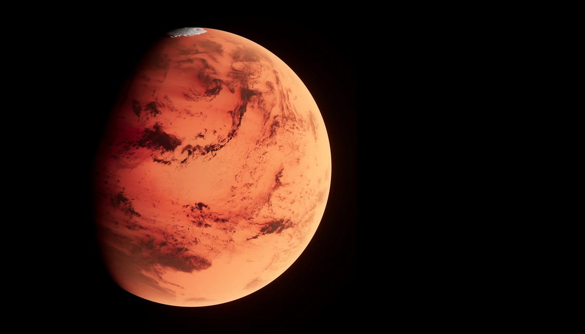 Visualization of Mars' thin atmosphere and extreme temperature conditions