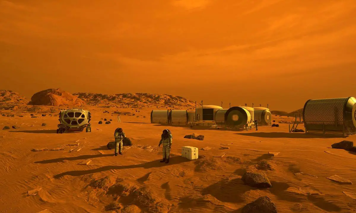 Construction of a Mars habitat using 3D printing technology and local materials