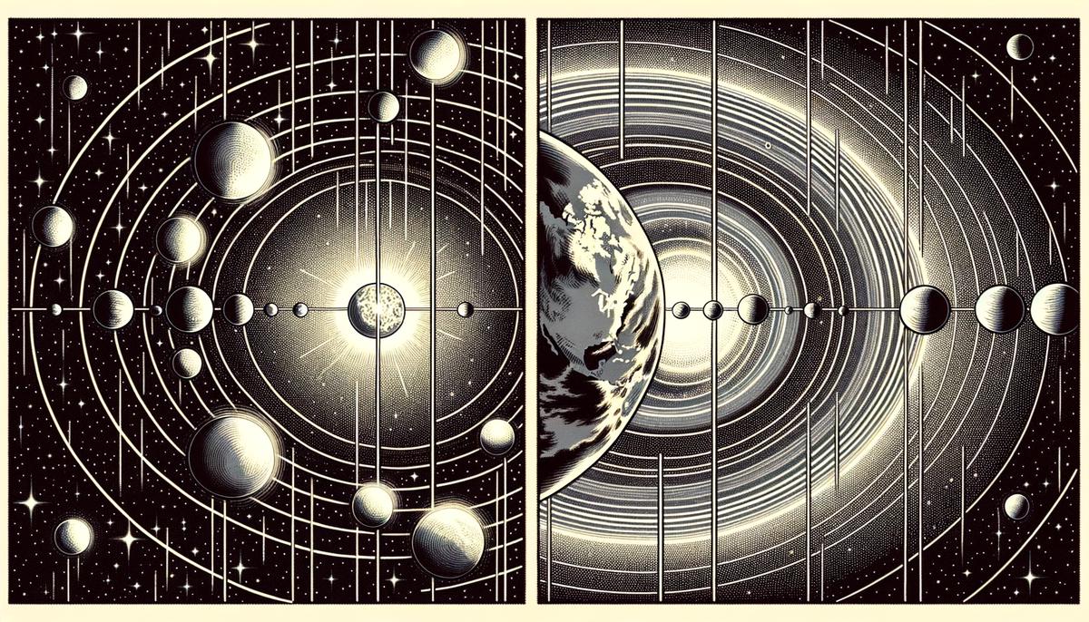 A side-by-side comparison of Mercury's apparent retrograde motion from Earth's perspective and its actual orbital path around the Sun