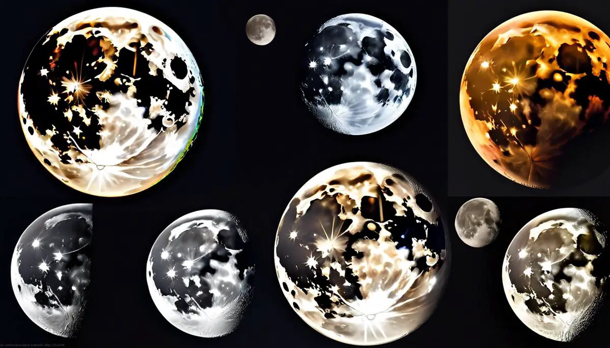 Image showcasing different phases of the moon