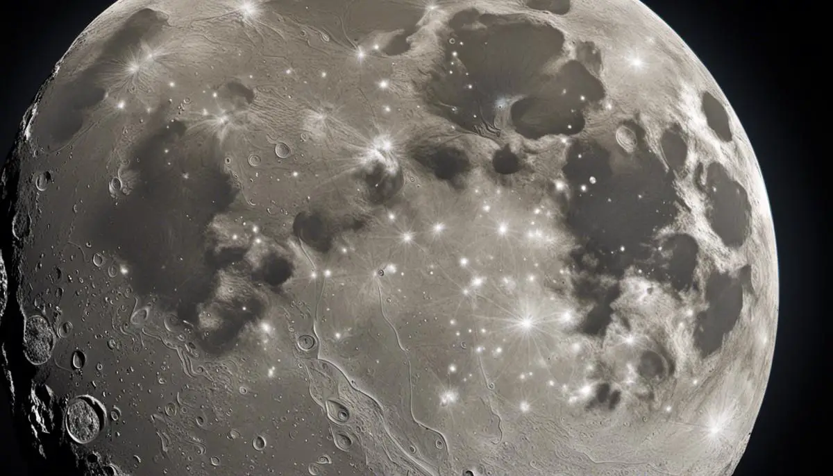 Illustration of the Moon's south pole, showcasing the potential for water ice deposits and the significance of its exploration for future space missions.