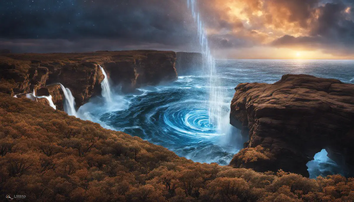 Artistic depiction of Neptune's diamond rain phenomenon.