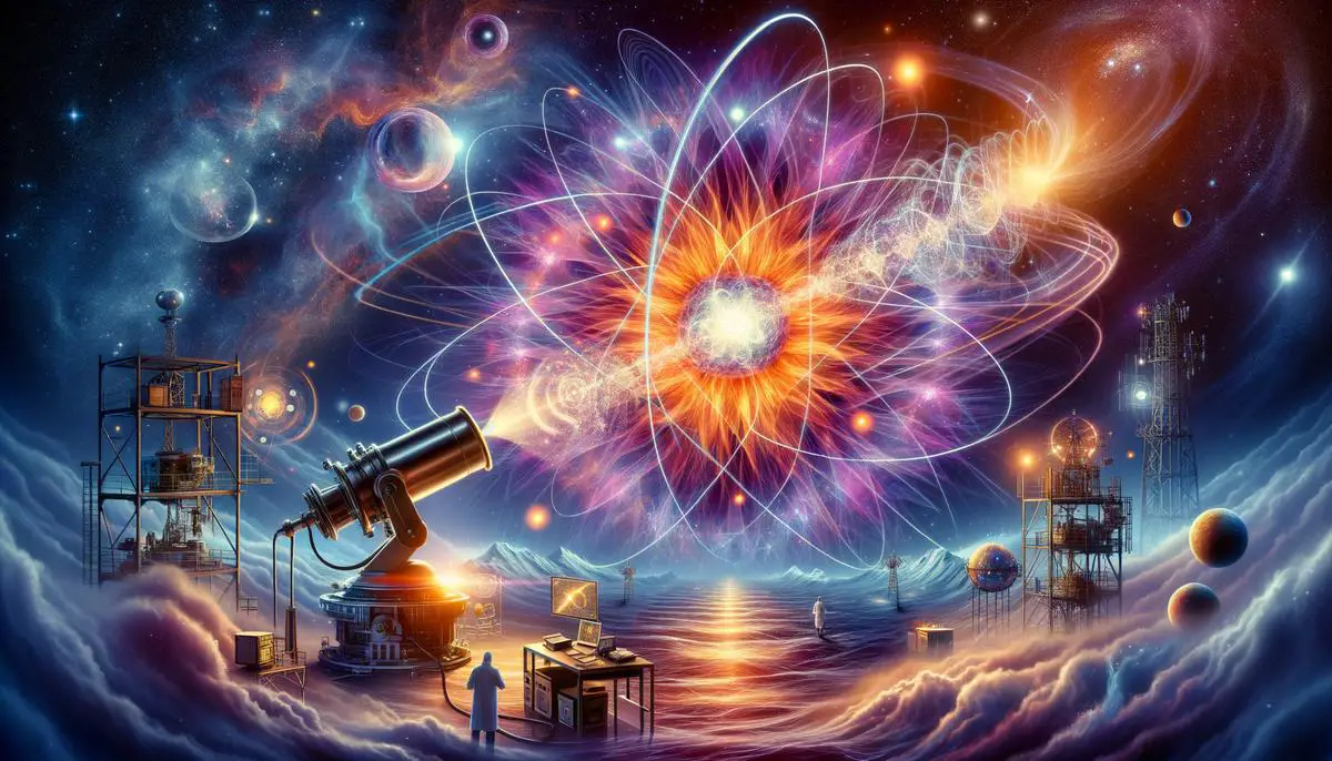 Conceptual image of a neutron star as a cosmic laboratory for extreme physics