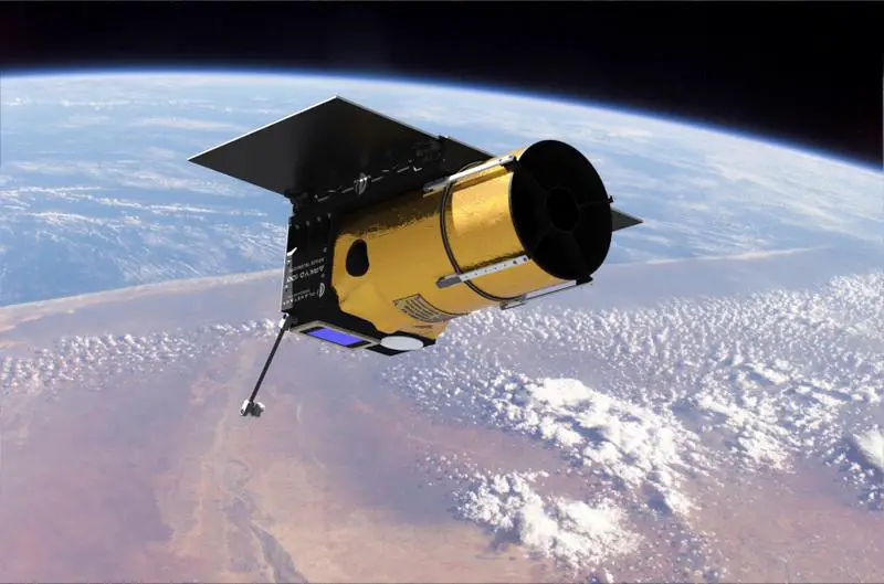 Artist's conception of a futuristic space telescope designed for exoplanet detection and characterization