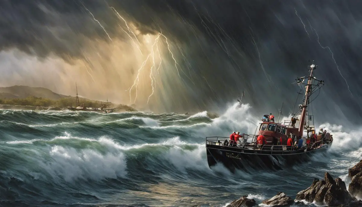 Image depicting the heroic efforts and resilience displayed during Hurricane Hilary.