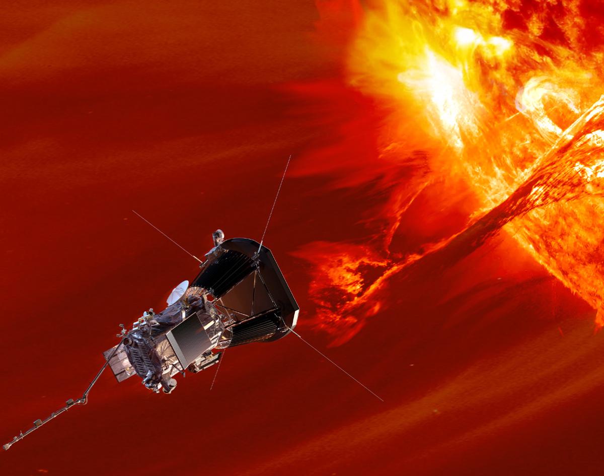 Artist's conception of Parker Solar Probe collecting data near the sun