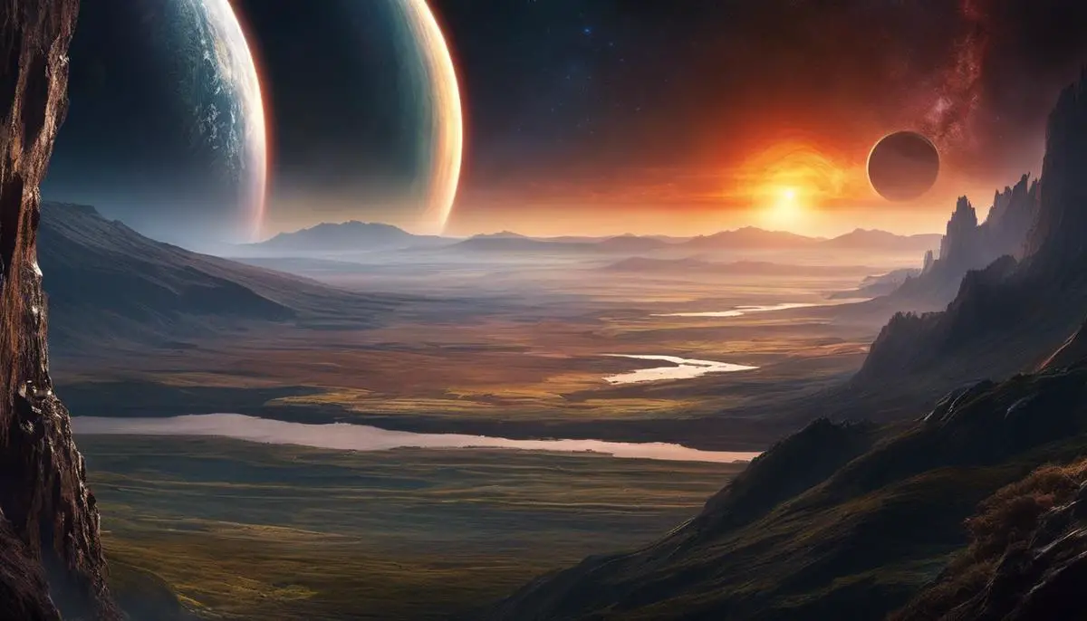 Illustration of a planet's interior, showing different layers and composition